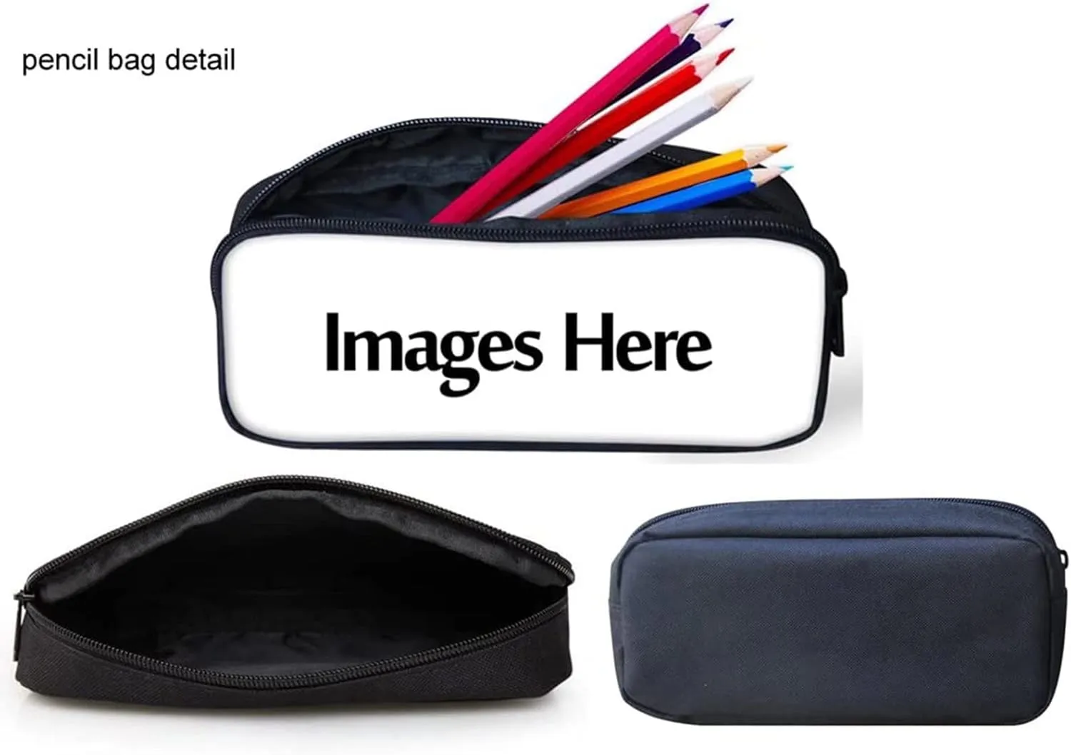 GIFTPUZZ Book Pattern School Backpack Set 3 Piece Lightweight Shoulder Bag with Lunch Box Reusable Lunch Bags   Pencil Case Bag, Shoulder Laptop Rucksacks Lightweight Knapsacks