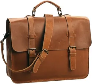 GLigeT Laptop Bag Case Vintage Handmade 14 Inch Cowhide Laptop Bag Business Leather Shoulder Briefcase Crossbody Commuter Bag Laptop Sleeve Case (Color : Brown)
