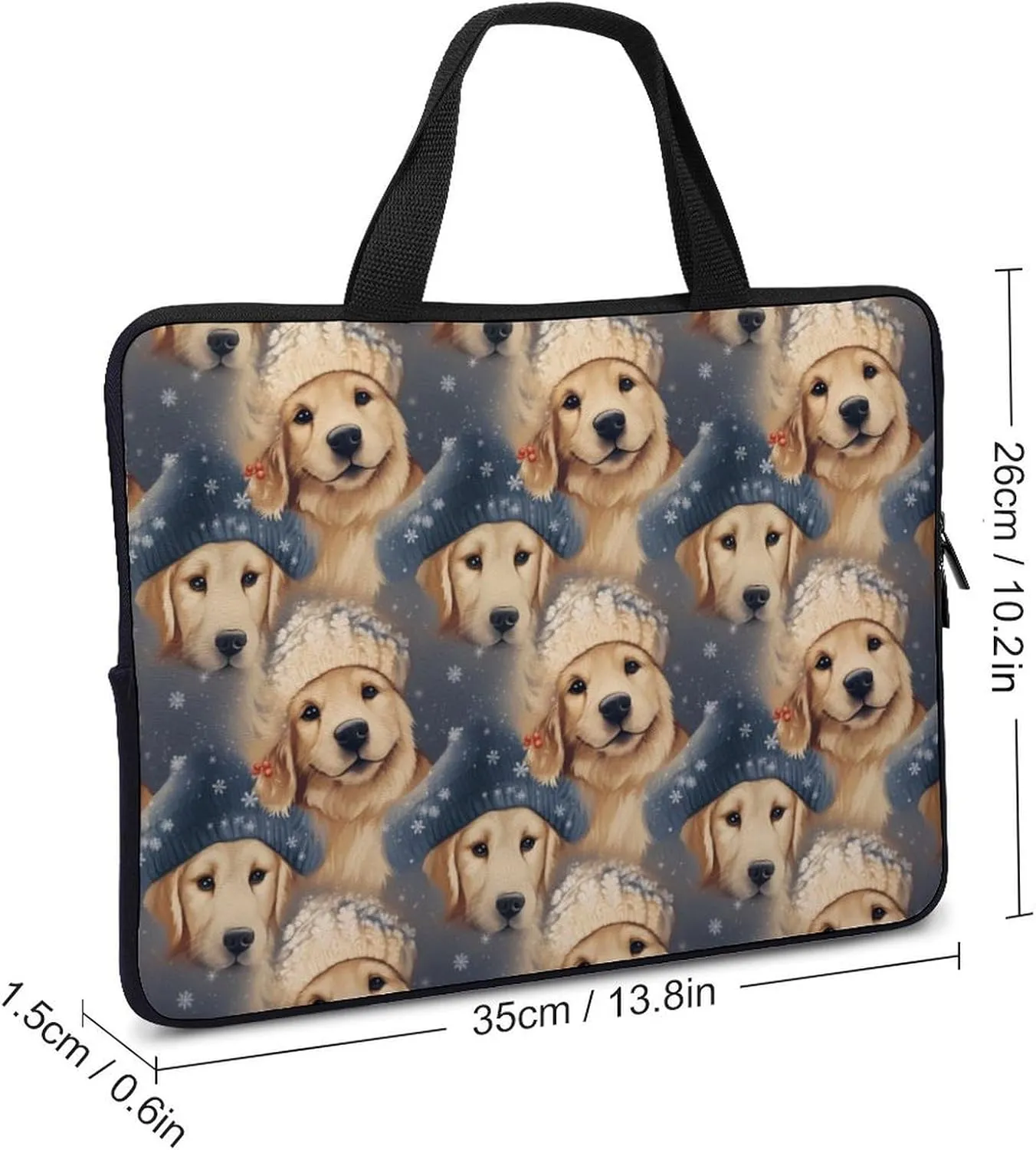 Golden Retriever Laptop Bag Carrying Case Computer Protective Sleeve Case Briefcase for Men Women