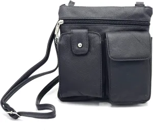 Goson Leather Crossbody Mini Purse Organizer Travel Bag - Hand Crafted Cowhide Leather Purse