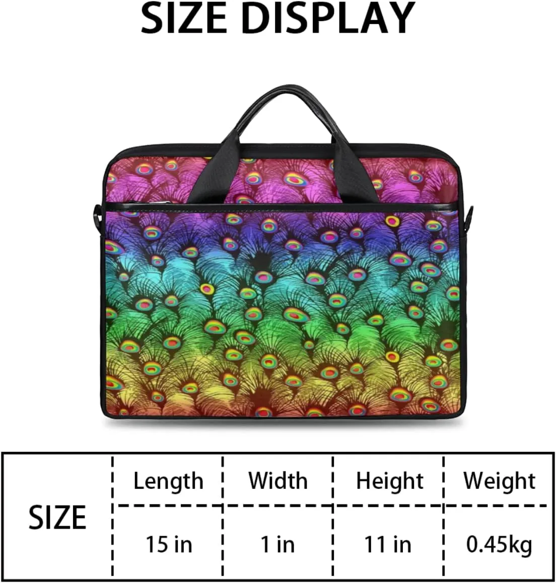 Gradient Geometric Shapes Laptop Shoulder Messenger Bag Waterproof Laptop Briefcase with Handle and Padded Strap Case Sleeve