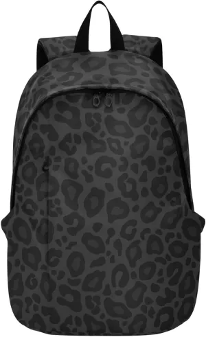 Grey Leopard Print Laptop Backpack Travel Hiking Camping Work Computer Back Packs Book Bags for Women Men