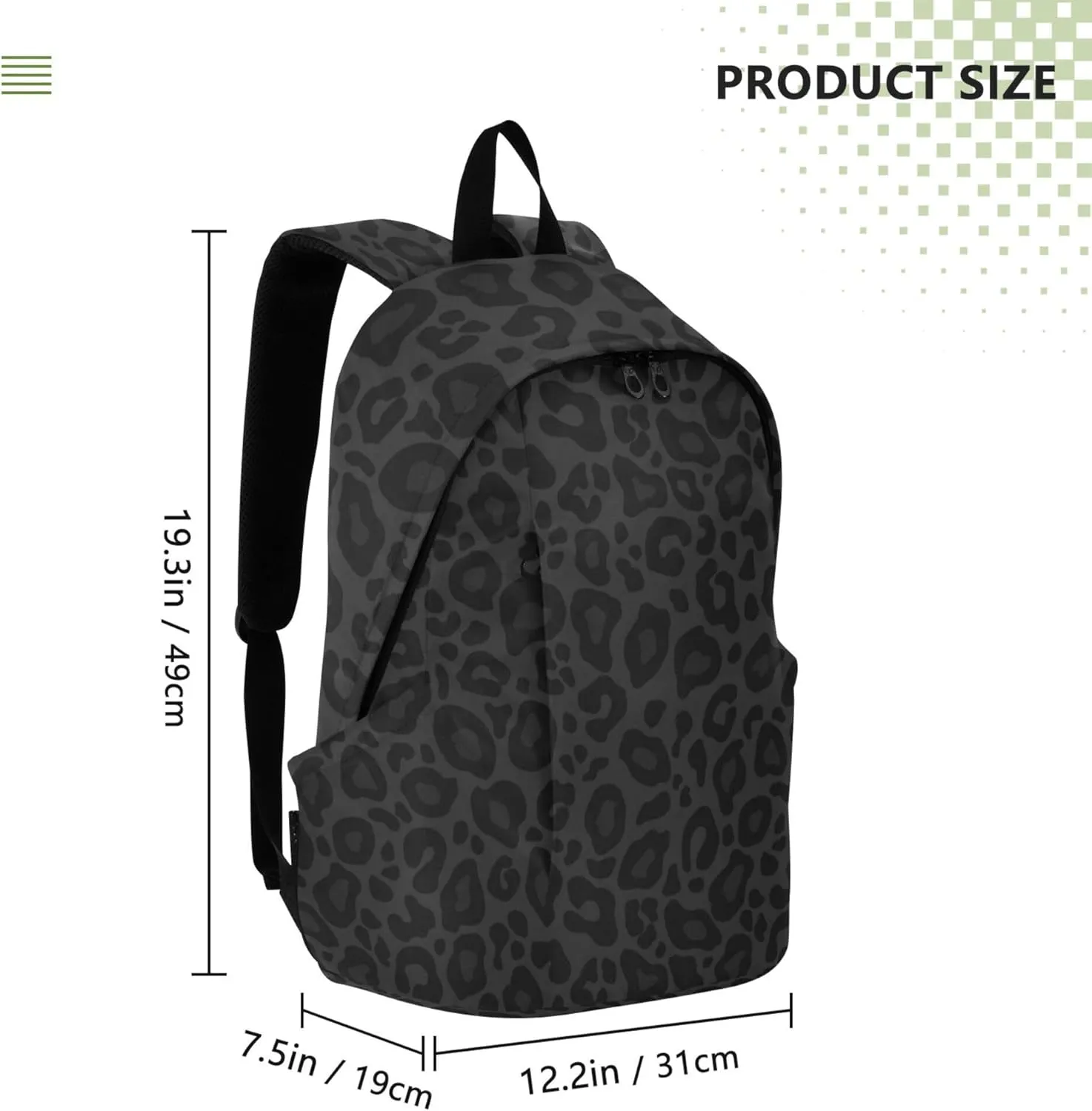 Grey Leopard Print Laptop Backpack Travel Hiking Camping Work Computer Back Packs Book Bags for Women Men