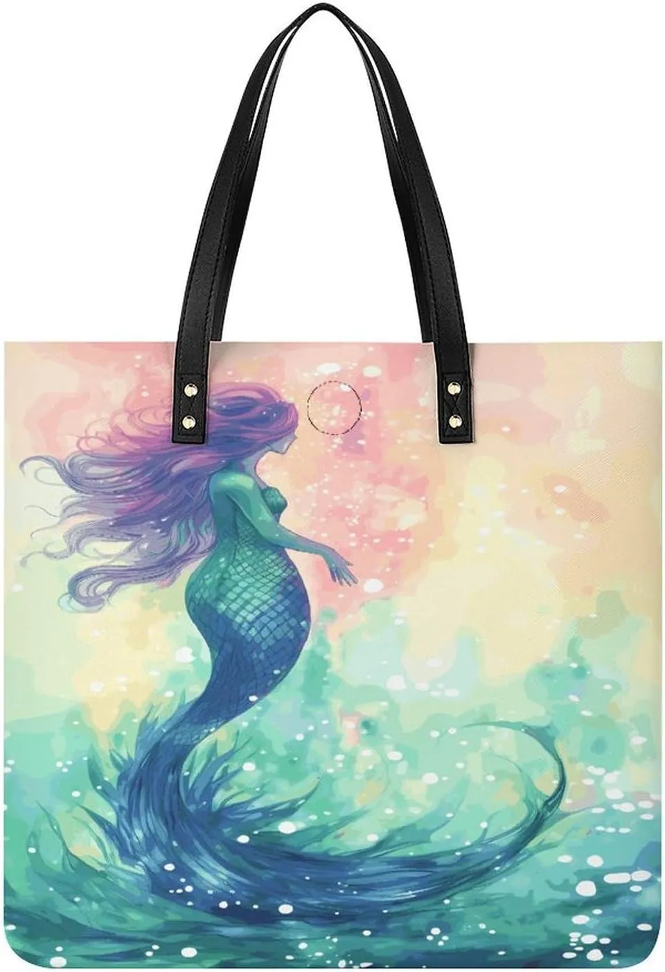 Handbags for WomenBeautiful Mermaid TailTrendy Vegan Leather Hobo Handbags,Women's Soft Bucket Bag For Women - Ladies Handbags For Work, Travel, Casual Use,Birthday Gifts