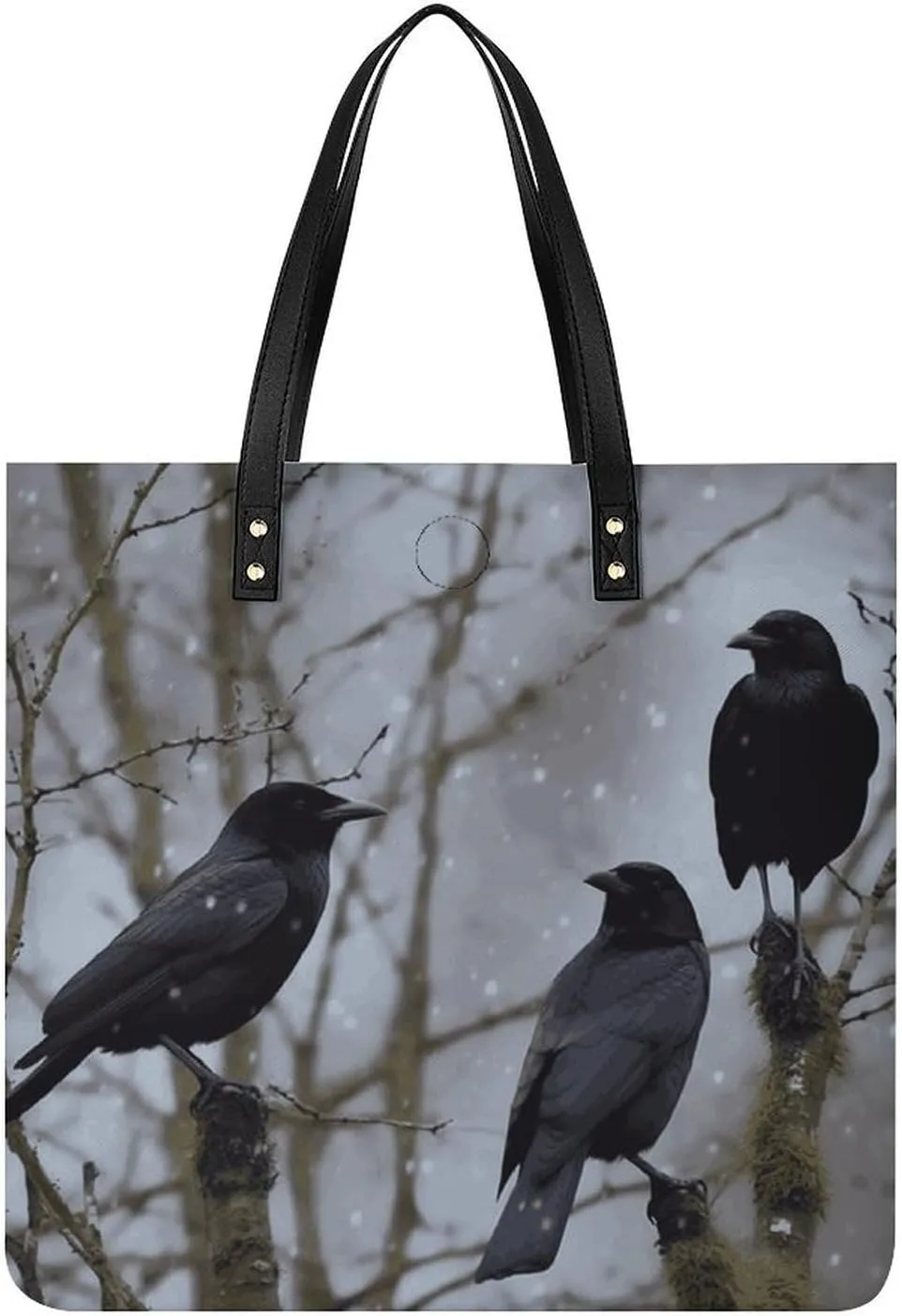 Handbags for WomenBlack Crow BirdsTrendy Vegan Leather Hobo Handbags,Women's Soft Bucket Bag For Women - Ladies Handbags For Work, Travel, Casual Use,Birthday Gifts