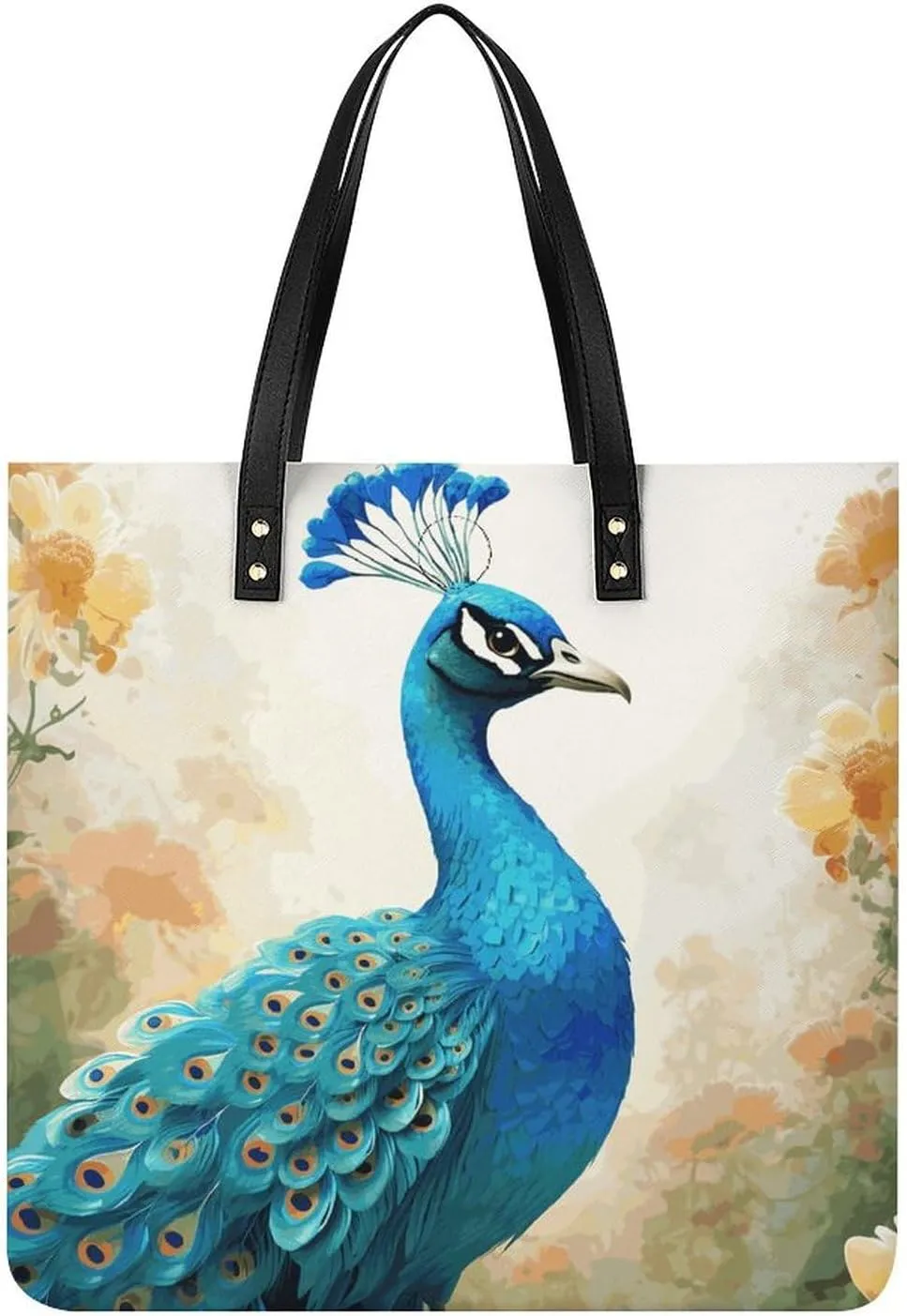 Handbags for WomenCartoon Blue PeacockTrendy Vegan Leather Hobo Handbags,Women's Soft Bucket Bag For Women - Ladies Handbags For Work, Travel, Casual Use,Birthday Gifts