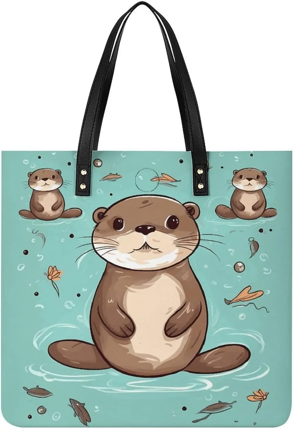 Handbags for WomenCartoon Cute OtterTrendy Vegan Leather Hobo Handbags,Women's Soft Bucket Bag For Women - Ladies Handbags For Work, Travel, Casual Use,Birthday Gifts