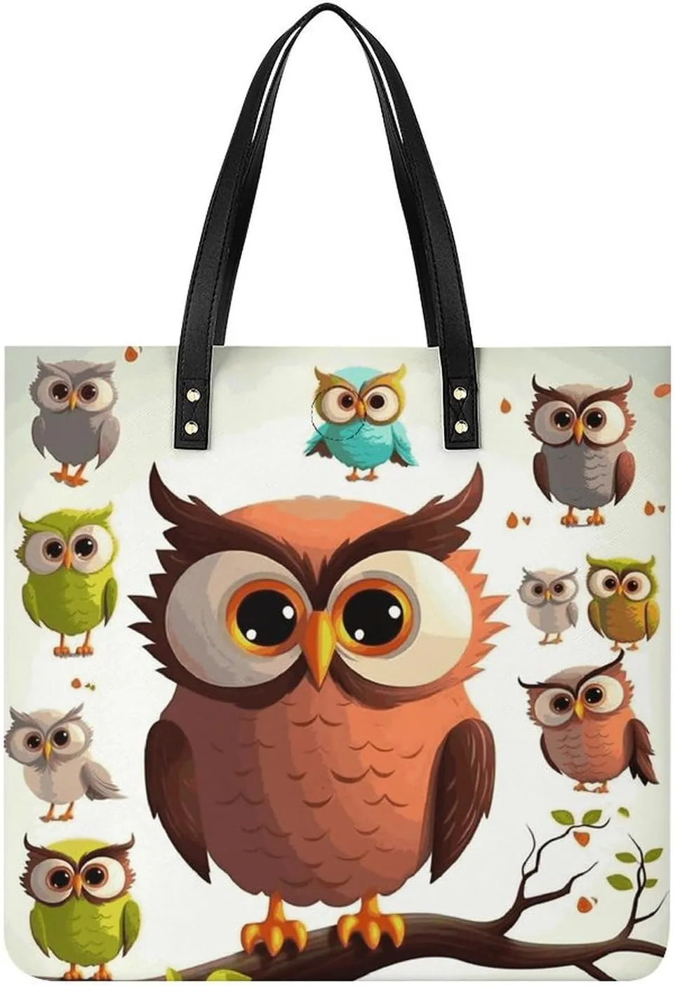 Handbags for WomenCartoon OwlTrendy Vegan Leather Hobo Handbags,Women's Soft Bucket Bag For Women - Ladies Handbags For Work, Travel, Casual Use,Birthday Gifts