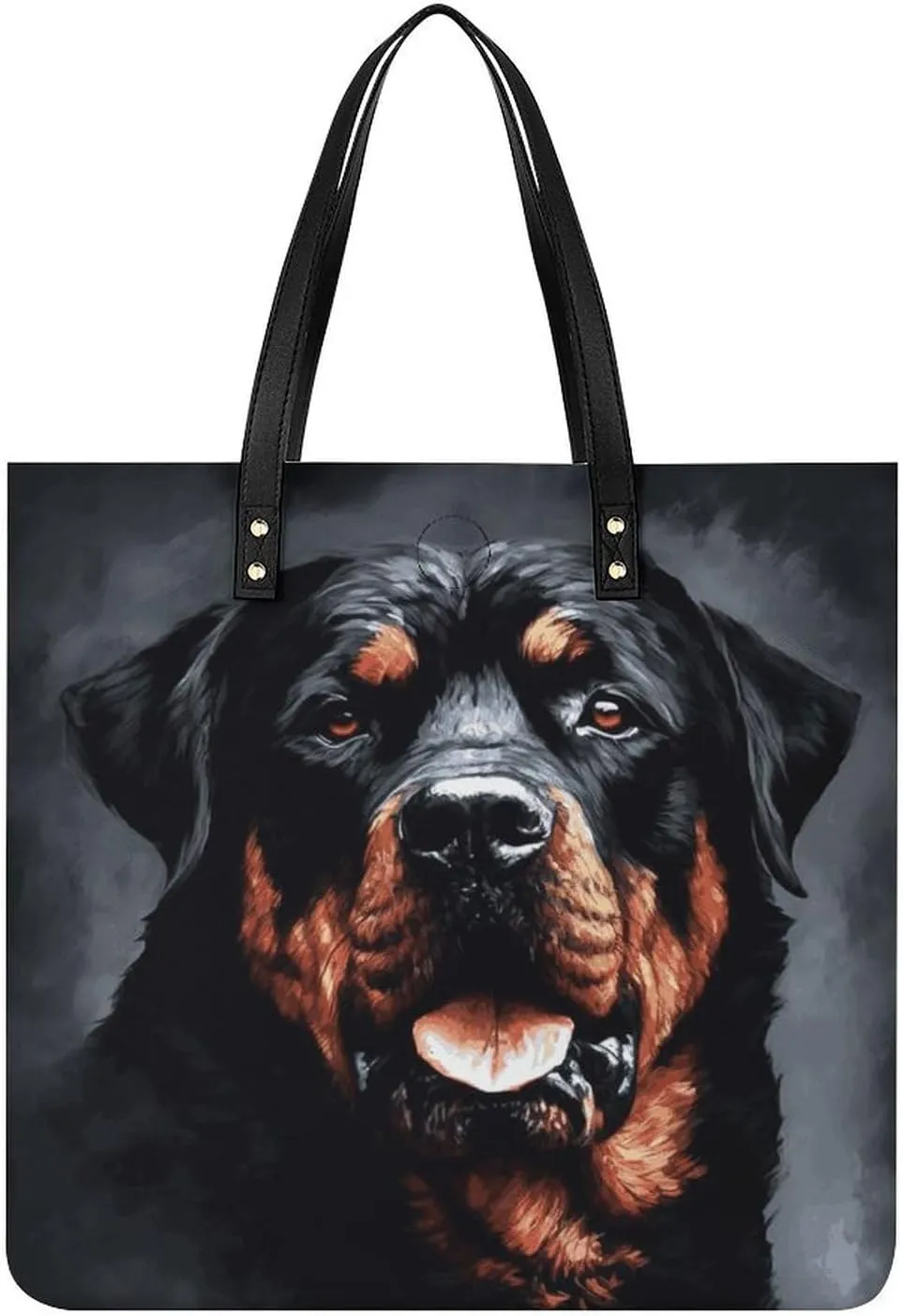 Handbags for WomenCool Rottweiler Dog ArtTrendy Vegan Leather Hobo Handbags,Women's Soft Bucket Bag For Women - Ladies Handbags For Work, Travel, Casual Use,Birthday Gifts