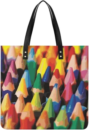 Handbags for WomenCrayonsTrendy Vegan Leather Hobo Handbags,Women's Soft Bucket Bag For Women - Ladies Handbags For Work, Travel, Casual Use,Birthday Gifts