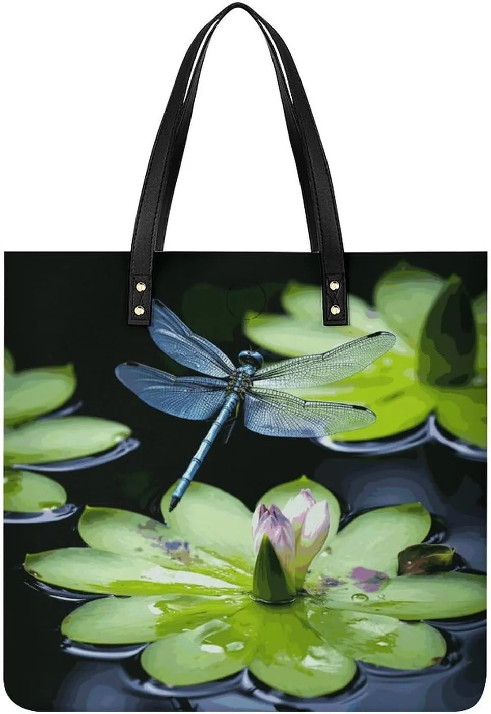 Handbags for WomenDragonfly Flies OverTrendy Vegan Leather Hobo Handbags,Women's Soft Bucket Bag For Women - Ladies Handbags For Work, Travel, Casual Use,Birthday Gifts