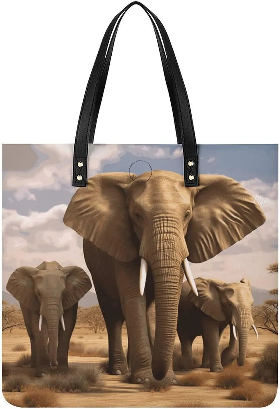 Handbags for WomenElephant FamilyTrendy Vegan Leather Hobo Handbags,Women's Soft Bucket Bag For Women - Ladies Handbags For Work, Travel, Casual Use,Birthday Gifts