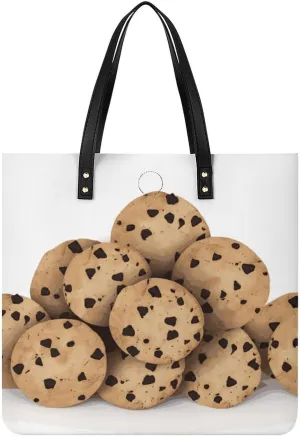 Handbags for WomenFood Chocolate Chip BiscuitsTrendy Vegan Leather Hobo Handbags,Women's Soft Bucket Bag For Women - Ladies Handbags For Work, Travel, Casual Use,Birthday Gifts