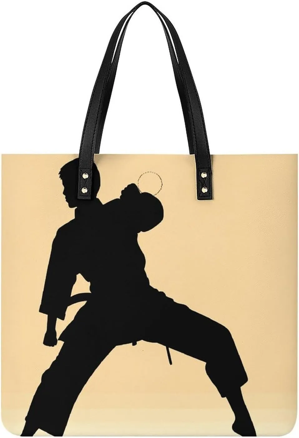 Handbags for WomenKarate Men SilhouetteTrendy Vegan Leather Hobo Handbags,Women's Soft Bucket Bag For Women - Ladies Handbags For Work, Travel, Casual Use,Birthday Gifts