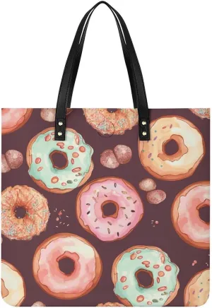 Handbags for WomenPretty DonutsTrendy Vegan Leather Hobo Handbags,Women's Soft Bucket Bag For Women - Ladies Handbags For Work, Travel, Casual Use,Birthday Gifts