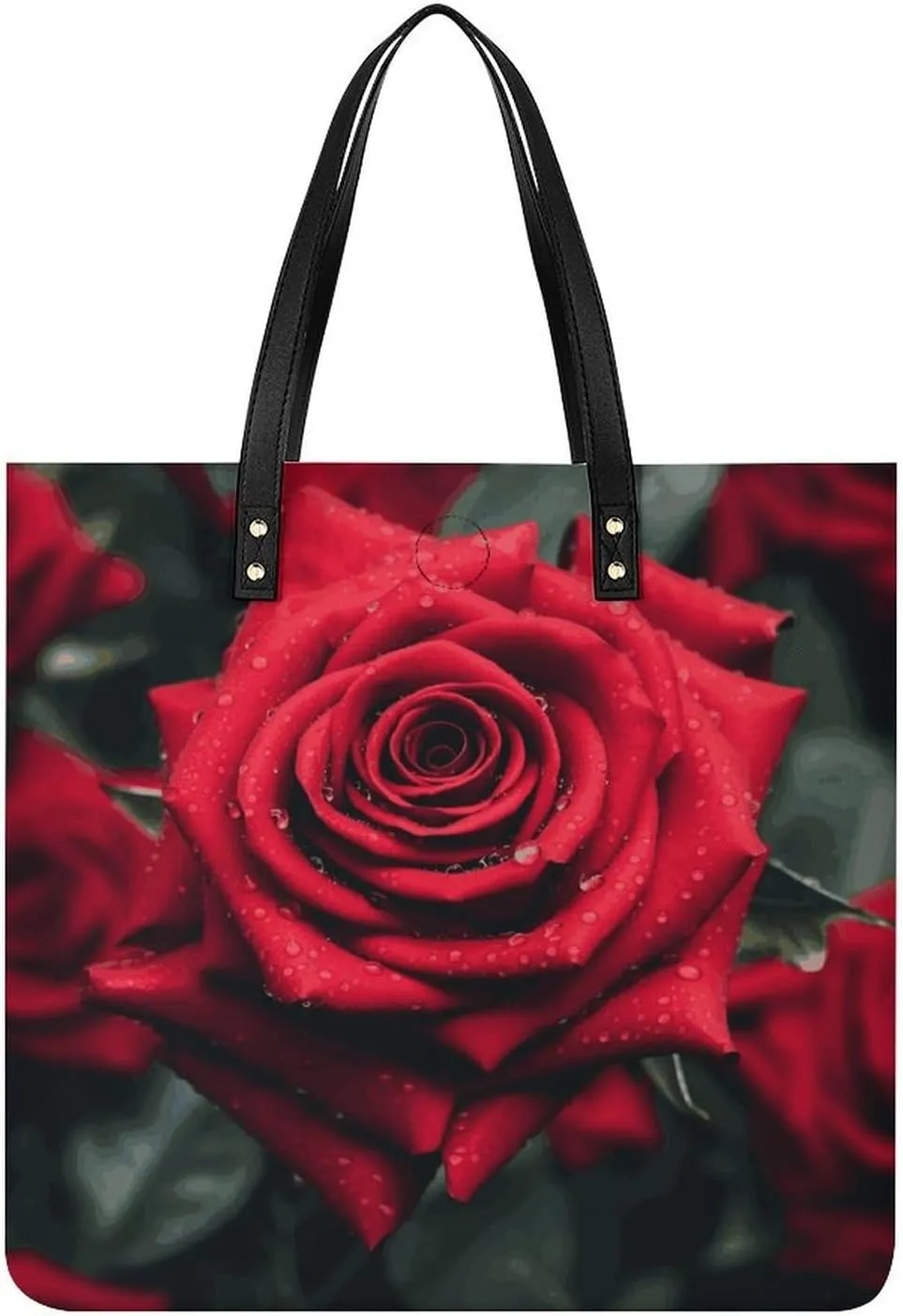 Handbags for WomenRed RoseTrendy Vegan Leather Hobo Handbags,Women's Soft Bucket Bag For Women - Ladies Handbags For Work, Travel, Casual Use,Birthday Gifts