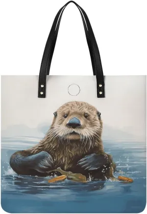 Handbags for WomenSea OtterTrendy Vegan Leather Hobo Handbags,Women's Soft Bucket Bag For Women - Ladies Handbags For Work, Travel, Casual Use,Birthday Gifts