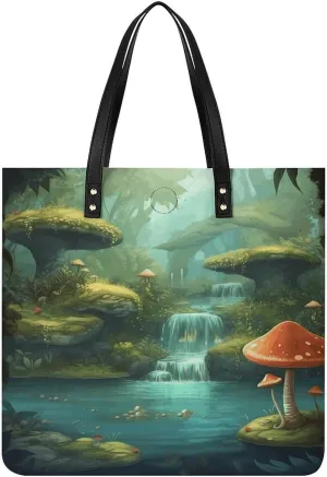 Handbags for WomenView of Fantasy RiverTrendy Vegan Leather Hobo Handbags,Women's Soft Bucket Bag For Women - Ladies Handbags For Work, Travel, Casual Use,Birthday Gifts