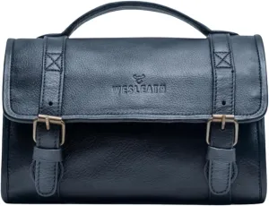 Hanging Leather Toiletry Bag | Water-Resistant Cosmetic Case For Men - Bathroom Dopp Kit Carry On Premium Quality Travel Organizer for Toiletries, Customized Shower Bag (Royal Blue)