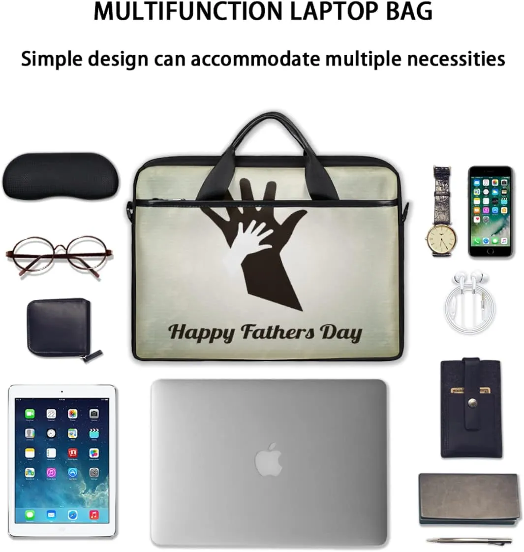 Happy Birthday Theme Pattern Laptop Shoulder Messenger Bag Waterproof Laptop Briefcase Handle Padded Strap