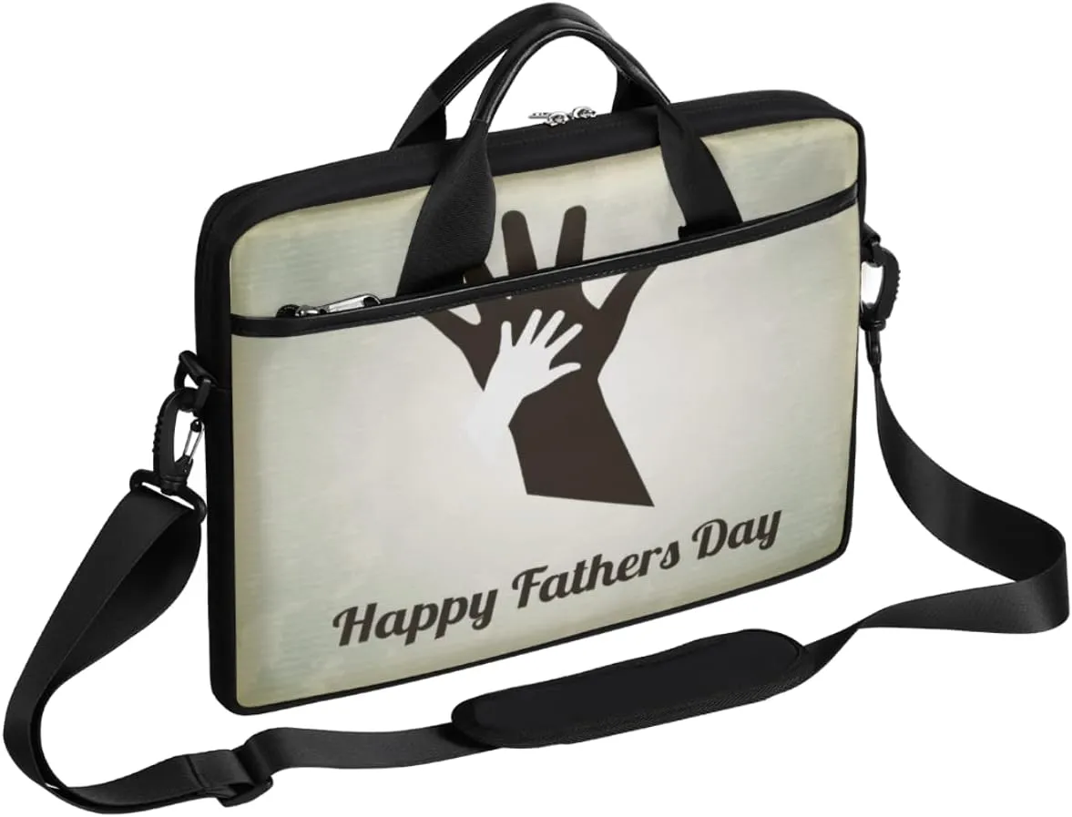 Happy Birthday Theme Pattern Laptop Shoulder Messenger Bag Waterproof Laptop Briefcase Handle Padded Strap