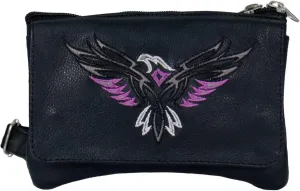 Hot Leathers CPE2006 Tribal Eagle Embroidered Ladies Clip Pouch Purse-8X5X1