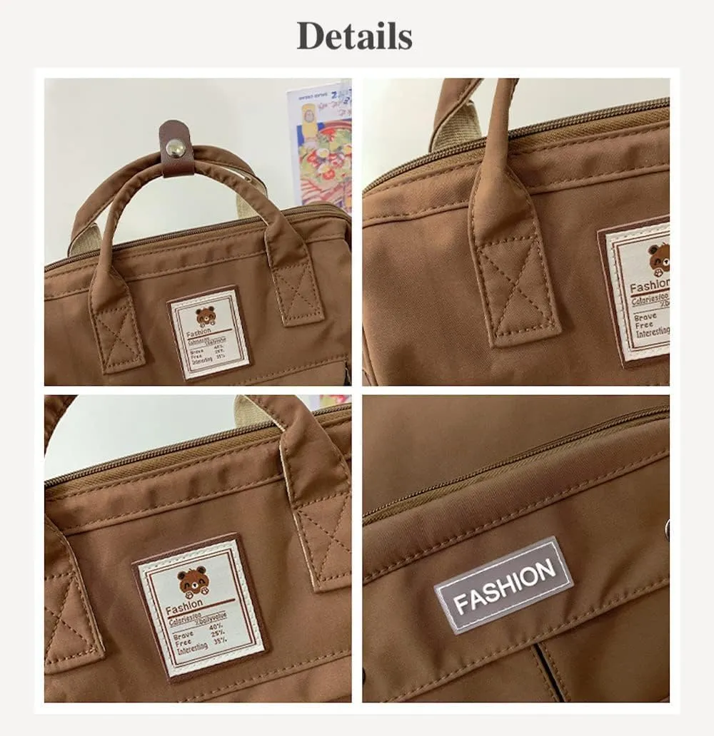 JHTPSLR Preppy Backpack Cute Vintage Backpack Solid Aesthetic Backpack Book Bags Large Waterproof Laptop Backpack Supplies (Black)