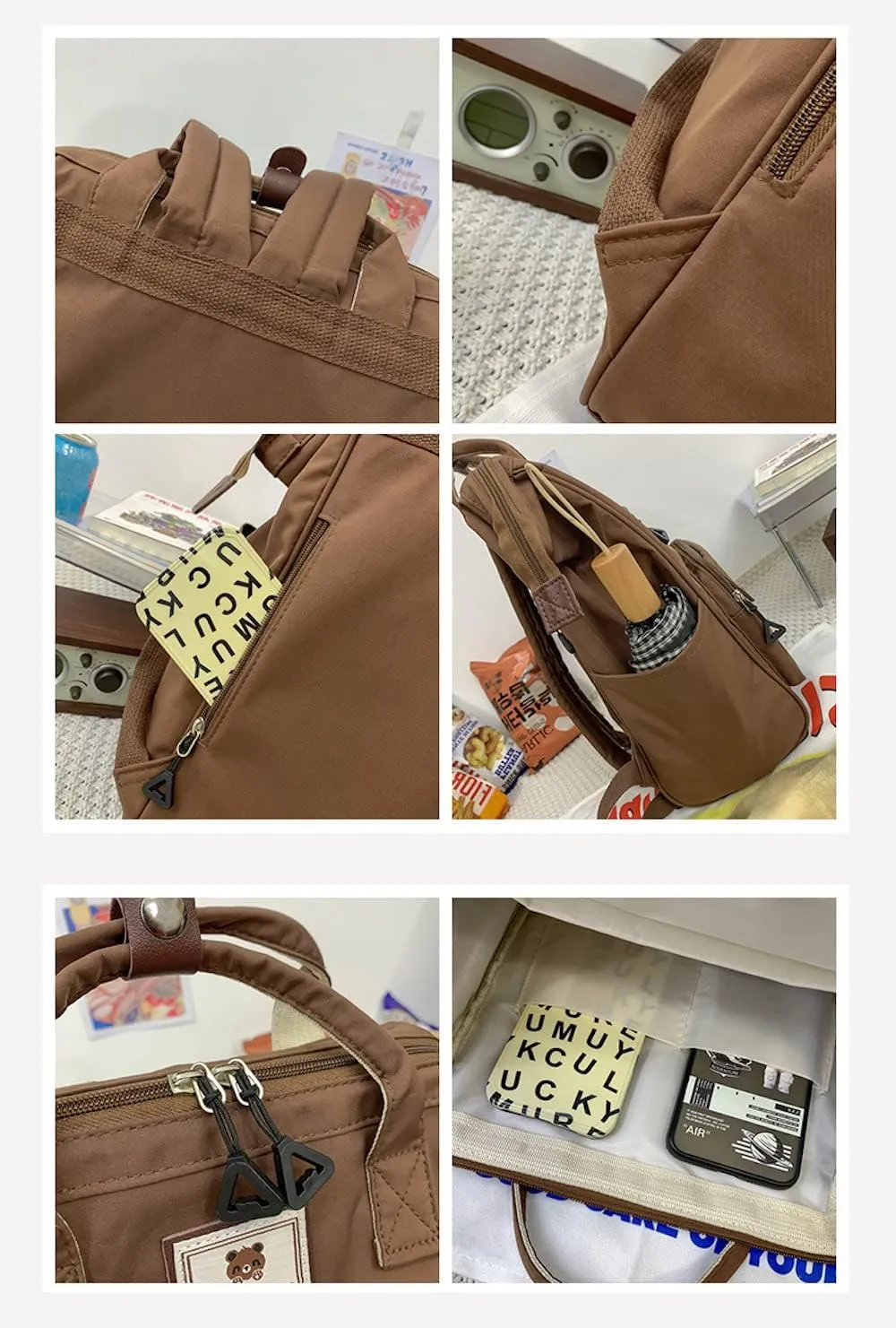 JHTPSLR Preppy Backpack Cute Vintage Backpack Solid Aesthetic Backpack Book Bags Large Waterproof Laptop Backpack Supplies (Purple)