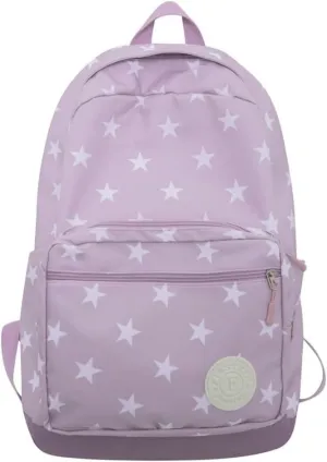 JHTPSLR Preppy Backpack Stars Backpack Kidcore Aesthetic Backpack Cartoon Print Backpack Stars Book Bags Laptop Backpack Supplies (Purple)