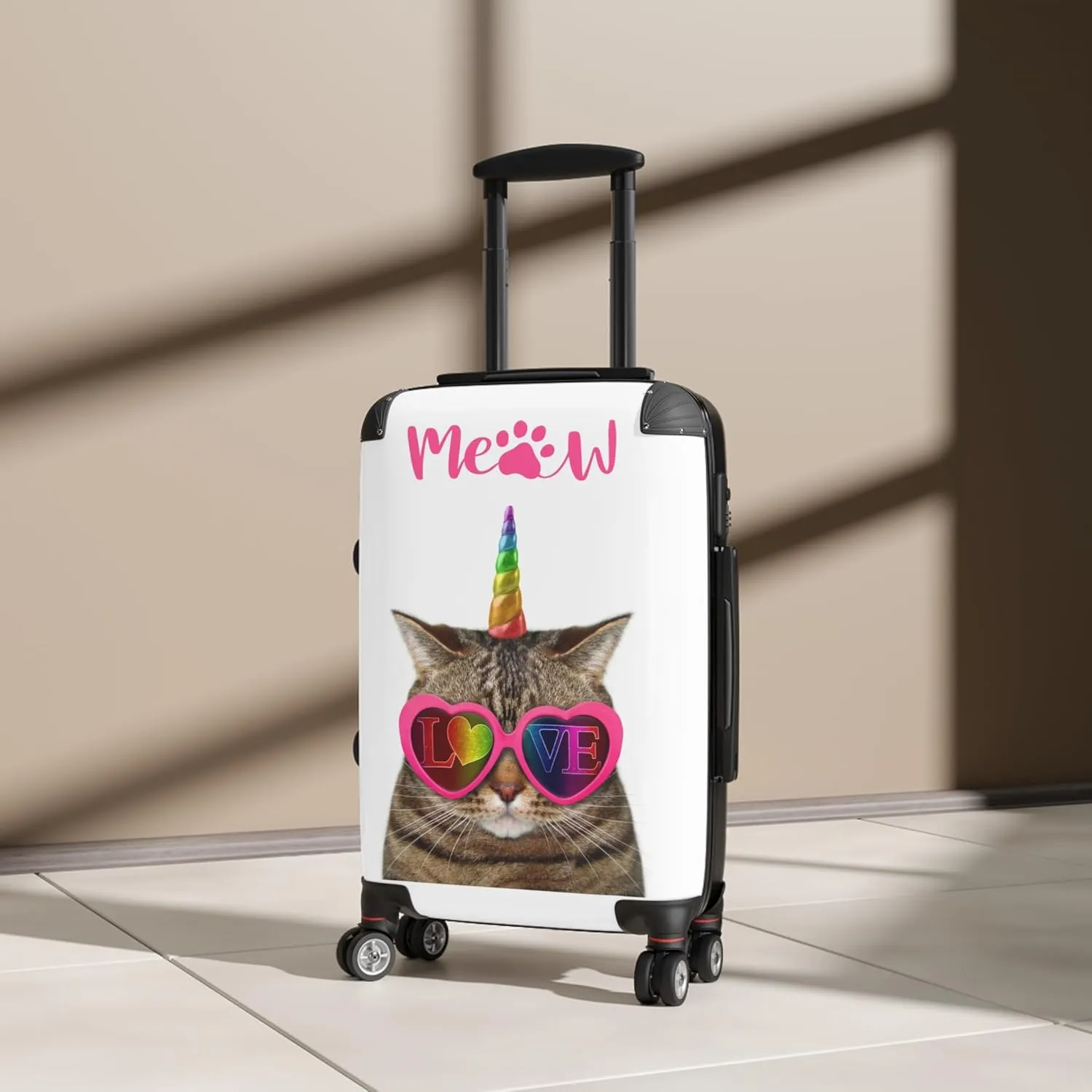 June in Color Meow Out Loud Travel Bag  Durable Hard-Shell Suitcase with 360 Spinner Wheels & Secure Lock for Smooth Travel