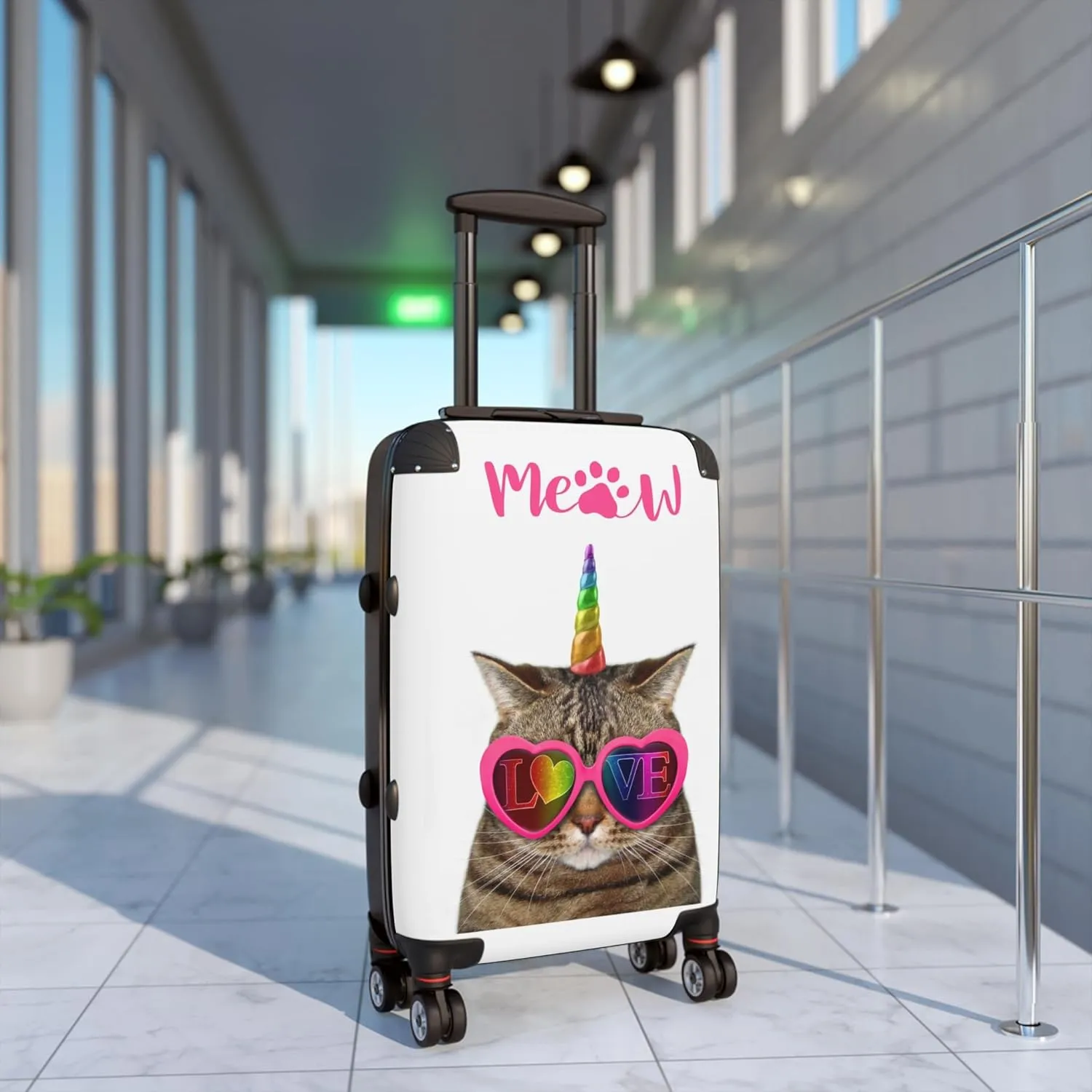 June in Color Meow Out Loud Travel Bag  Durable Hard-Shell Suitcase with 360 Spinner Wheels & Secure Lock for Smooth Travel