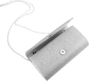 KESYOO Children's Belt Wedding Purses for Women Clutch Purses Bridal Purses for Weddings Party Handbags Evening Clutch Wedding Clutch Bridal Clutch Evening Handbag Polyester Silver
