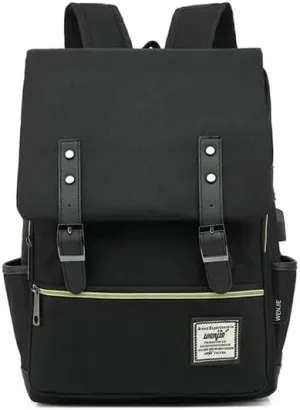 KOSTEN Backpack Women Canvas Backpacks Men Casual Fashion Travel Rucksacks For Laptop-All Black