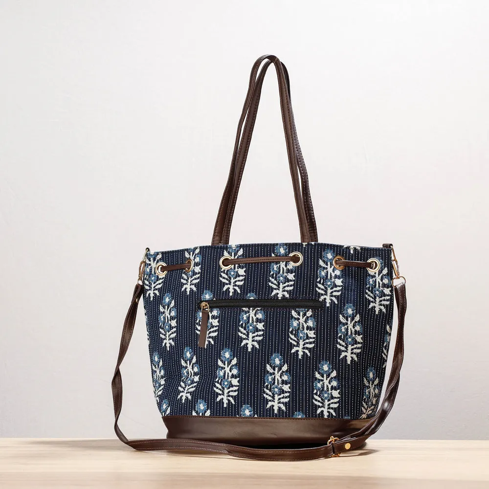 Kutch Handcrafted Cotton Running Sticth Shoulder Bag (Set of 2)