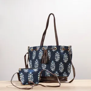 Kutch Handcrafted Cotton Running Sticth Shoulder Bag (Set of 2)