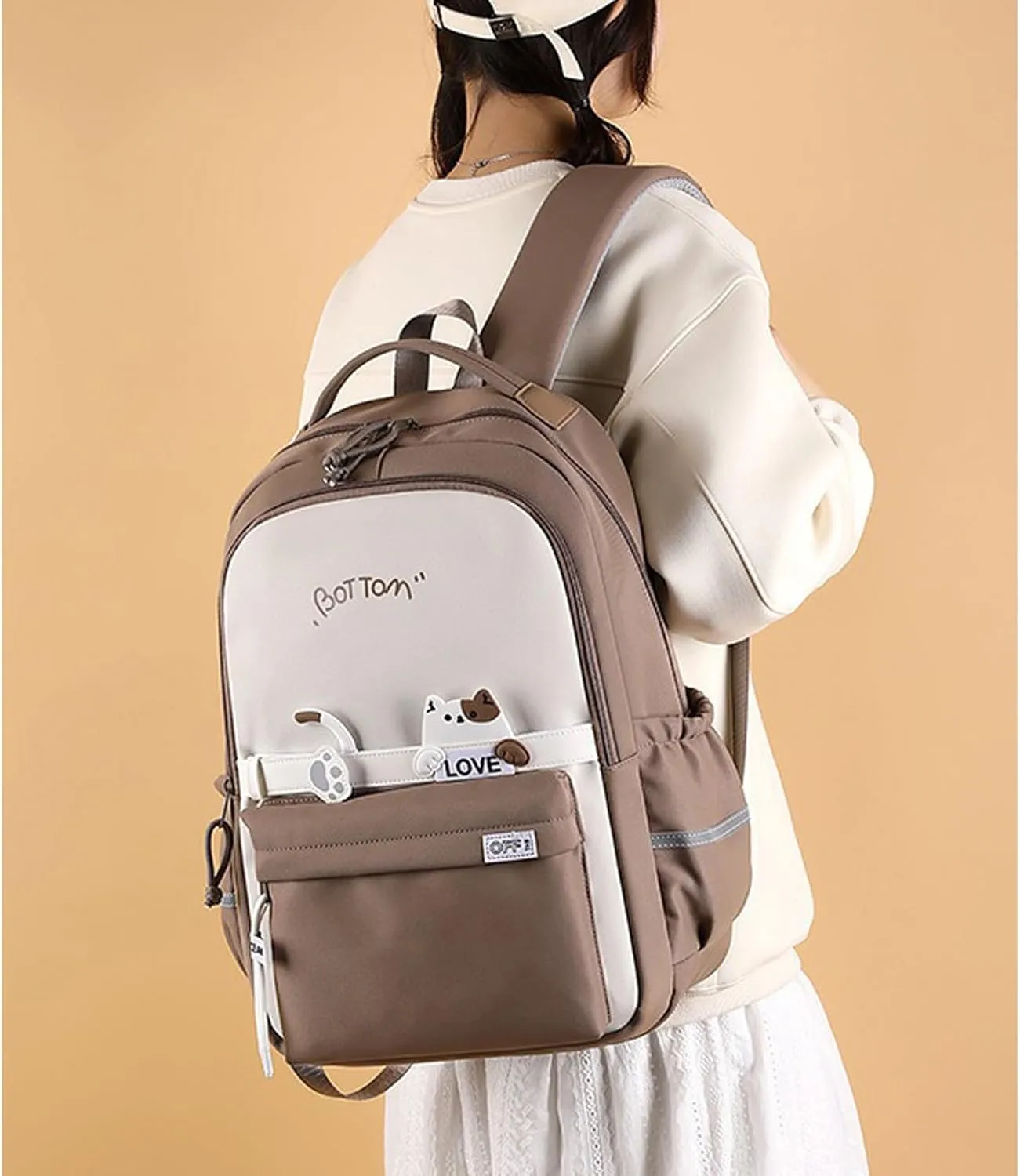 Laptop Backpacks 15.6 Inch for Men Women Large Travel Backpack Casual Daypack Fashion College Bag (Khaki)