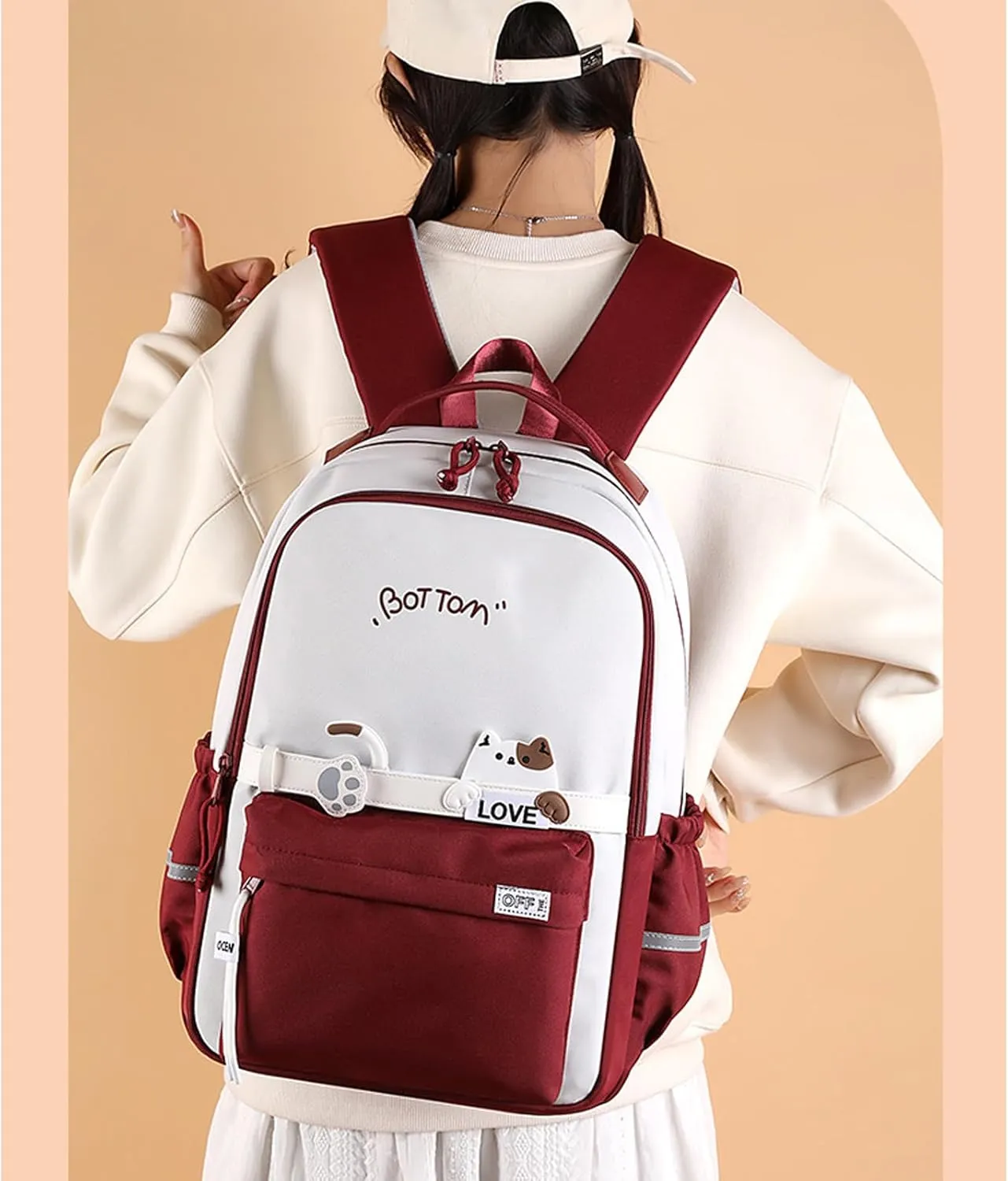 Laptop Backpacks 15.6 Inch for Men Women Large Travel Backpack Casual Daypack Fashion College Bag (Red)