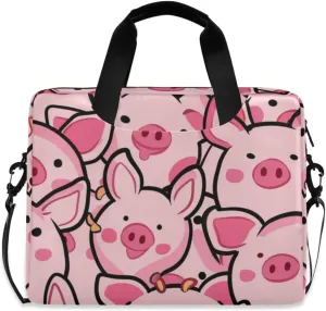 Laptop Bag Fits Up to 16 Inch Computer Adorable Pigs Laptop Briefcases for Men Women