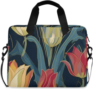 Laptop Bag Fits Up to 16 Inch Computer Cartoon Budding Flowers Laptop Briefcases for Men Women