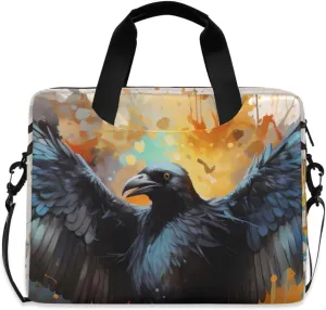 Laptop Bag Fits Up to 16 Inch Computer Crow Color Doodle Laptop Briefcases for Men Women