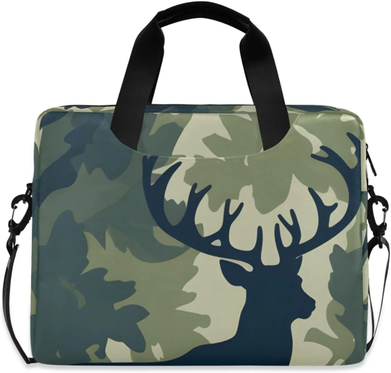 Laptop Bag Fits Up to 16 Inch Computer Deer Camouflage Leaves Laptop Briefcases for Men Women