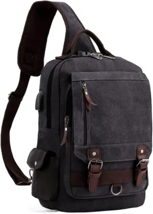 Leaper Retro Crossbody Bag Sling Bag Canvas Messenger Bag for Men Women Shoulder Bag Crossbody Handbags Satchel Travel Bag