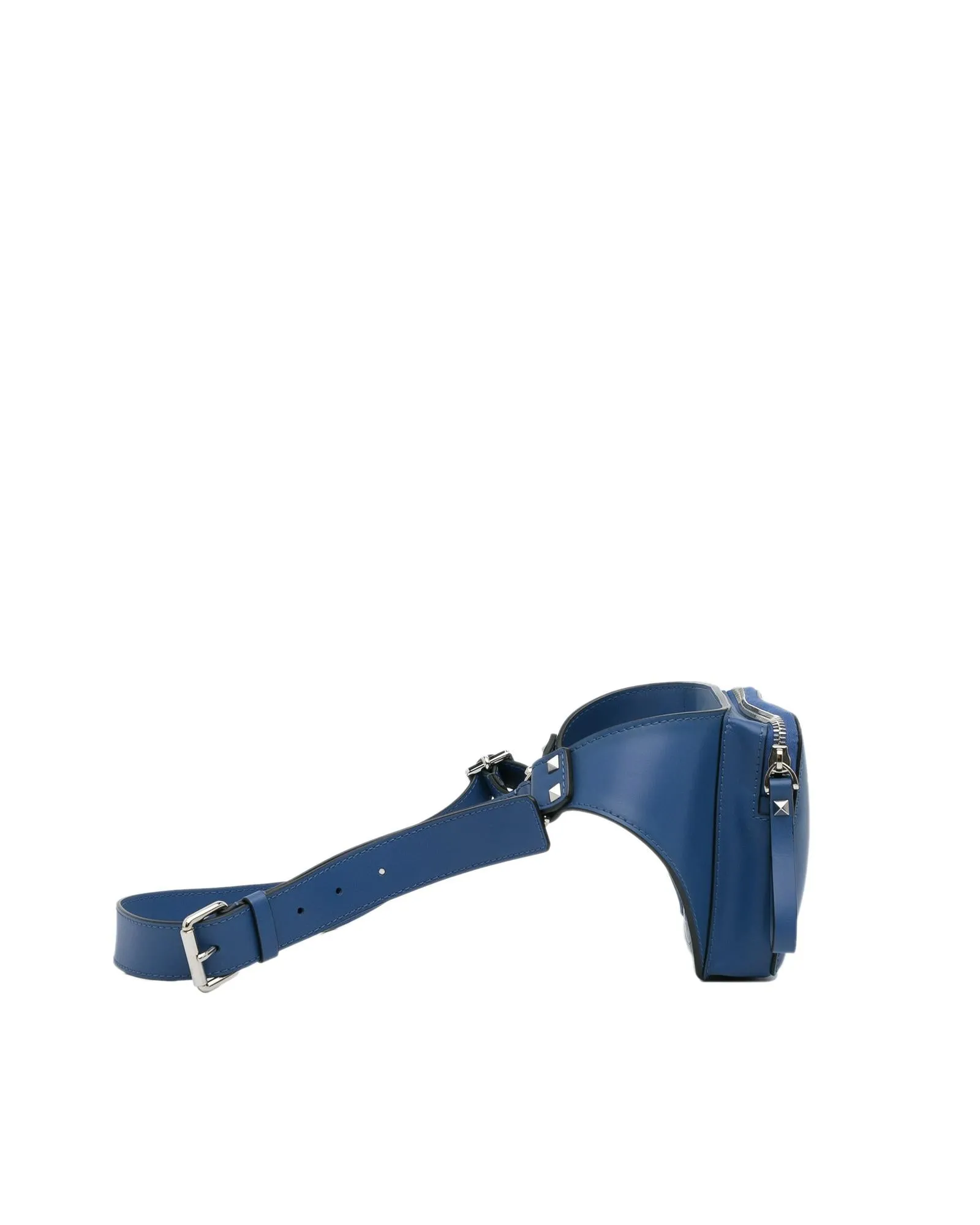 Leather Belt Bag with Top Zip Closure