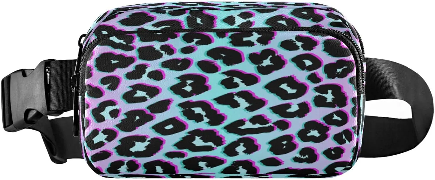 Leopard Animal Skin Belt Bag for Women Men Fanny Pack Small Waist Pouch Crossbody Bags for Outdoor Hiking Running Travel