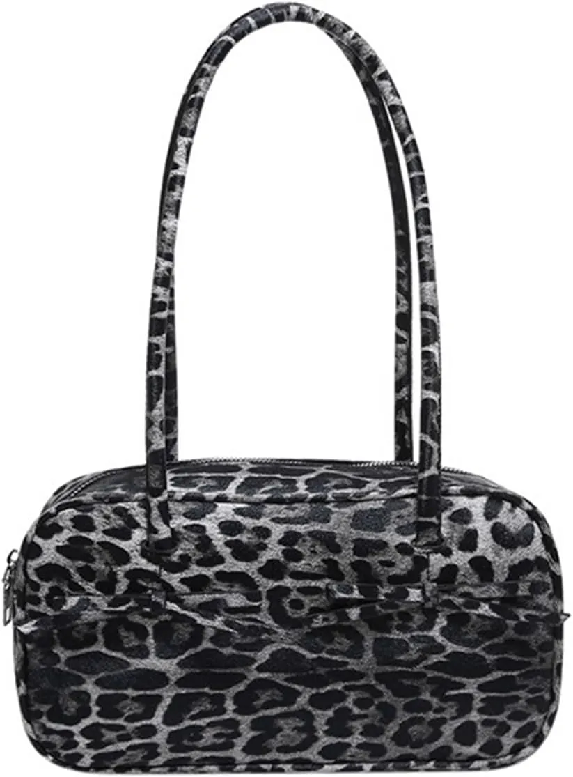 Leopard Purse Bowling Bag Cheetah Print Rounded Shape Shoulder Bag Bags Casual Vintage Street