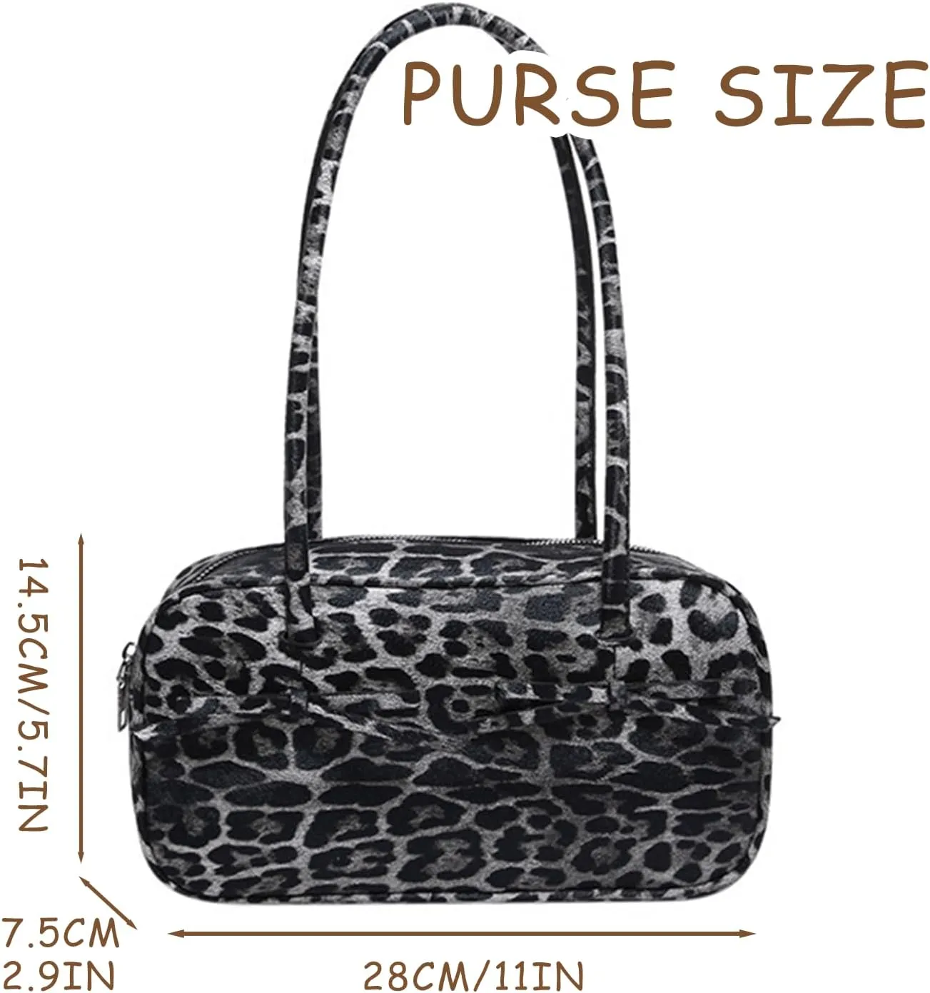 Leopard Purse Bowling Bag Cheetah Print Rounded Shape Shoulder Bag Bags Casual Vintage Street