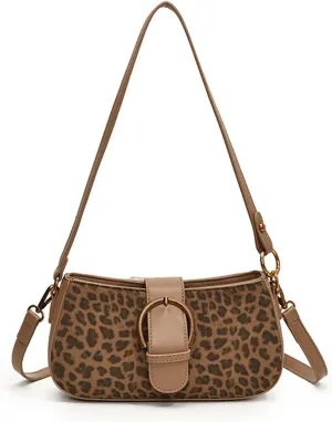 Leopard Purse Cheetah Print Mini Clutch Golden Buckle Crossbody Purses Vintage Y2K Bags Shoulder Bag for Girls