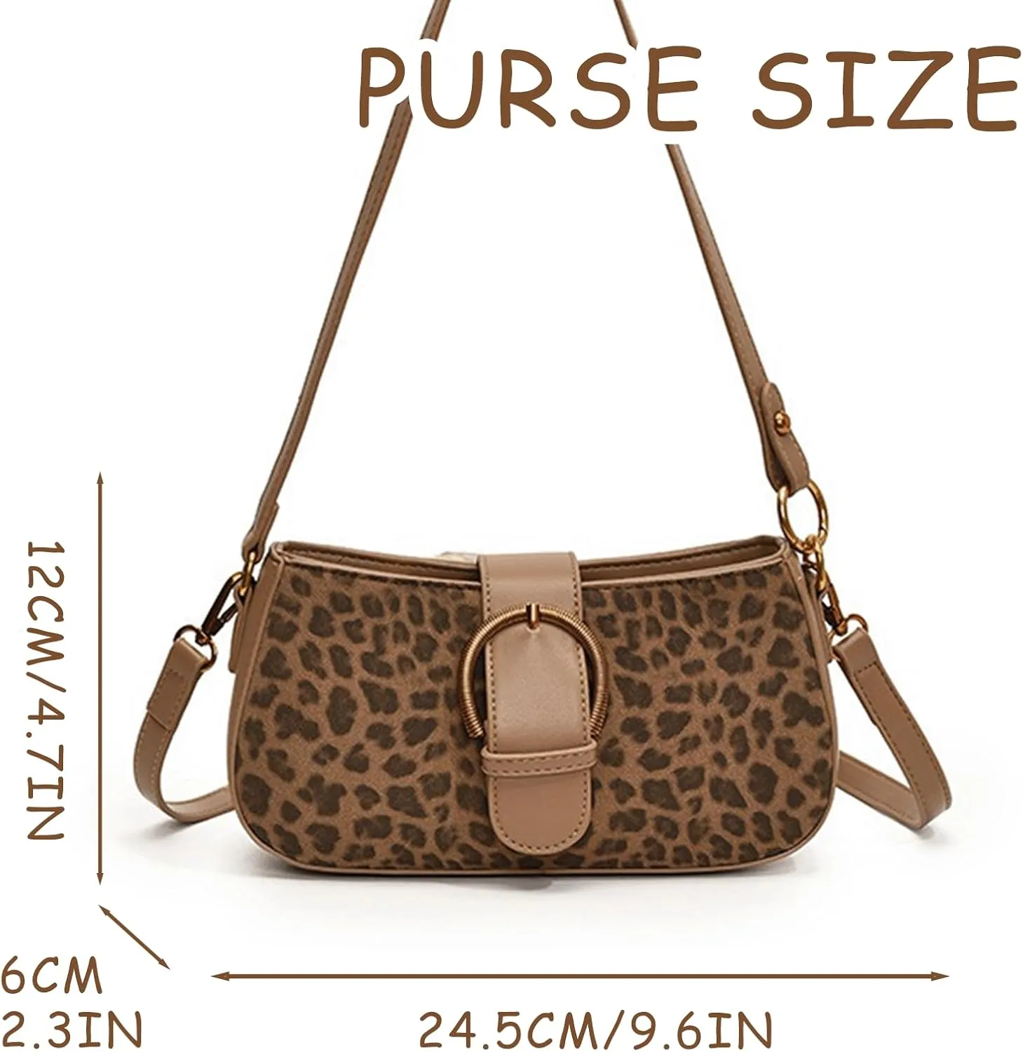 Leopard Purse Cheetah Print Mini Clutch Golden Buckle Crossbody Purses Vintage Y2K Bags Shoulder Bag for Girls