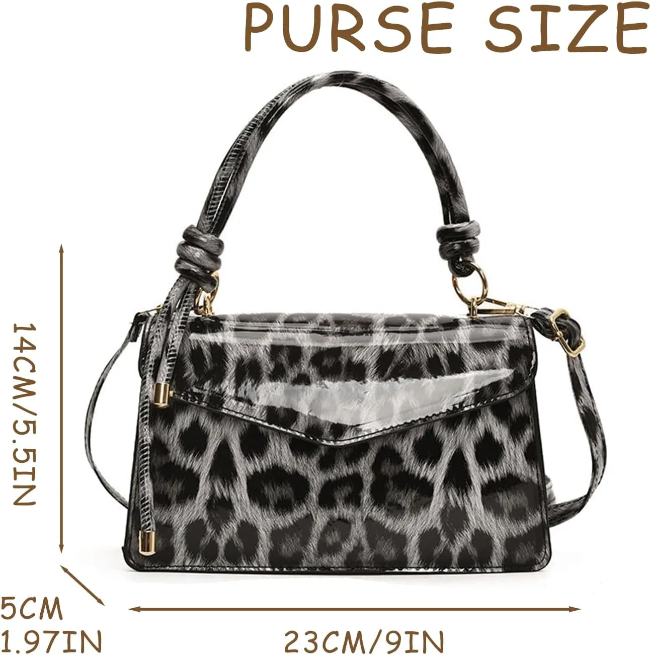 Leopard Purse Cheetah Print Mini Glossy Bag Elegant Knot Crossbody Purse for Girls Prom Wedding Evening Bag