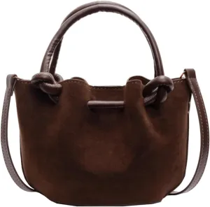 Leopard Purse with Inner Pocket Mini Bucket Bag Knotted Handle Cheetah Print Crossbody Purse Casual Hangouts